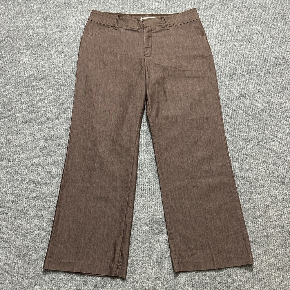 Lee Natural Fit Womens Pants 14 Short Brown Cotton Stretch Just Below The Waist